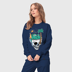 Костюм хлопковый женский Skull and summer, цвет: тёмно-синий — фото 2