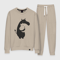 Женский костюм Инь Янь любовь - силуэты бегемотов