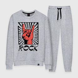 Костюм хлопковый женский Rock - жест коза, цвет: меланж