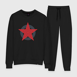 Костюм хлопковый женский Red star symbol, цвет: черный