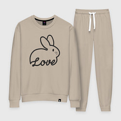 Костюм хлопковый женский Bunny lover, цвет: миндальный