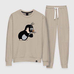 Костюм хлопковый женский Чешский крот в шоке от происходящего, цвет: миндальный