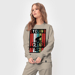 Костюм хлопковый женский Велосипедный спорт, цвет: миндальный — фото 2