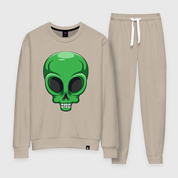 Костюм хлопковый женский Green skeletor, цвет: миндальный