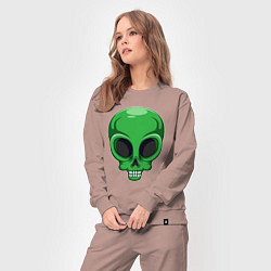 Костюм хлопковый женский Green skeletor, цвет: пыльно-розовый — фото 2