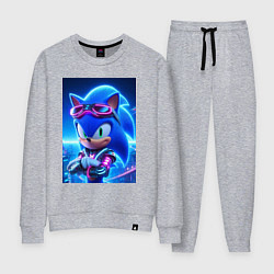 Костюм хлопковый женский Крутой кибер ёжик - неоновое свечение, цвет: меланж
