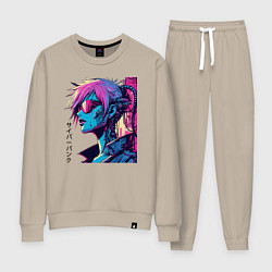 Костюм хлопковый женский Cyber girl - pop art fantasy, цвет: миндальный