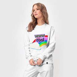 Костюм хлопковый женский Rainbow Vibes, цвет: белый — фото 2