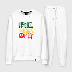 Костюм хлопковый женский Irie vibes only, цвет: белый