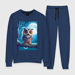 Женский костюм Милый совёнок на фоне луны - нейроарт фантазия