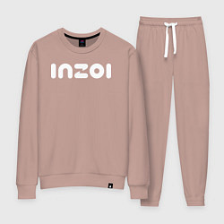 Костюм хлопковый женский Inzoi logo, цвет: пыльно-розовый