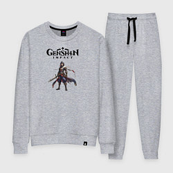 Костюм хлопковый женский Косплей Genshin impact boy, цвет: меланж