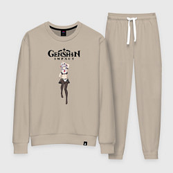 Костюм хлопковый женский Noelle genshin impact love, цвет: миндальный