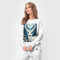 Костюм хлопковый женский Сказочный олененок, цвет: белый — фото 2