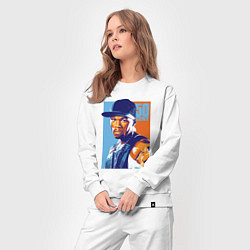 Костюм хлопковый женский 50 cent rapper, цвет: белый — фото 2