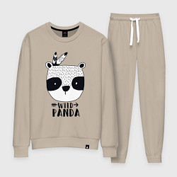 Костюм хлопковый женский Wild panda, цвет: миндальный