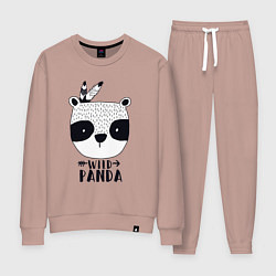 Костюм хлопковый женский Wild panda, цвет: пыльно-розовый