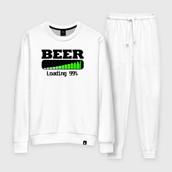 Костюм хлопковый женский Beer loading, цвет: белый