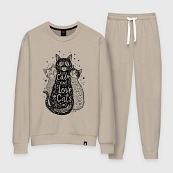 Женский костюм Keep calm and love cats
