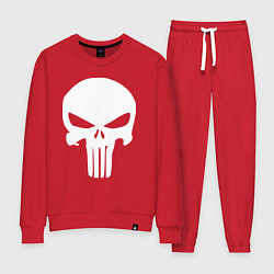 Костюм хлопковый женский Punisher logo, цвет: красный