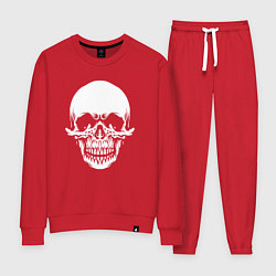 Костюм хлопковый женский Scary skull, цвет: красный