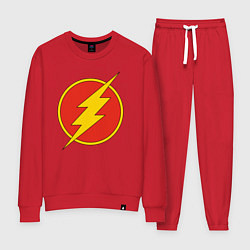 Костюм хлопковый женский Flash logo, цвет: красный