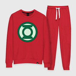 Костюм хлопковый женский Green lantern logo, цвет: красный