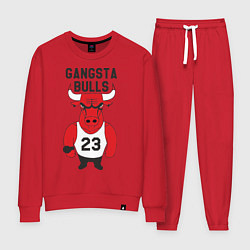 Костюм хлопковый женский Gangsta Bulls 23, цвет: красный