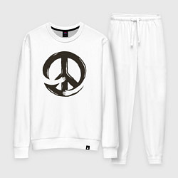 Костюм хлопковый женский Peace hugs, цвет: белый
