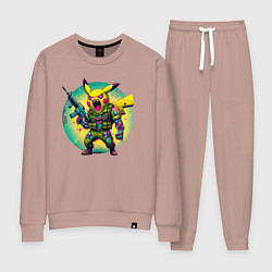 Костюм хлопковый женский Cool Pikachu - special forces, цвет: пыльно-розовый
