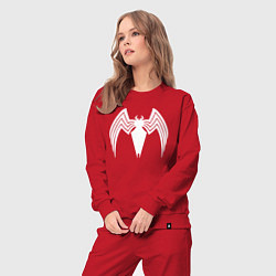 Костюм хлопковый женский Venom spider logo, цвет: красный — фото 2