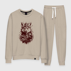 Костюм хлопковый женский Нарядная лиса, цвет: миндальный