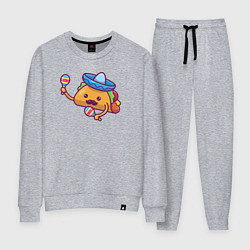 Костюм хлопковый женский Мексиканский такос, цвет: меланж