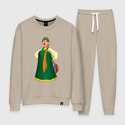 Костюм хлопковый женский Баба, цвет: миндальный