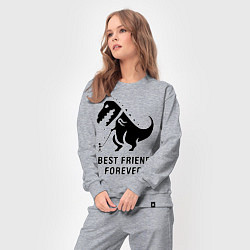 Костюм хлопковый женский Godzilla best friend, цвет: меланж — фото 2