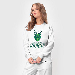 Костюм хлопковый женский Milwaukee Bucks NBA, цвет: белый — фото 2