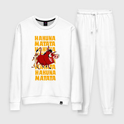 Костюм хлопковый женский Акуна матата Тимон и Пумба - Король лев, цвет: белый