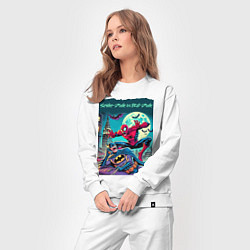 Костюм хлопковый женский Чувак паук против чувака летучей мыши - нейроарт п, цвет: белый — фото 2