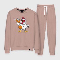 Костюм хлопковый женский Куриные ножки, цвет: пыльно-розовый