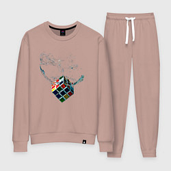 Костюм хлопковый женский Рубик в воде, цвет: пыльно-розовый