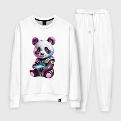 Костюм хлопковый женский Funny panda - cyberpunk fantasy, цвет: белый