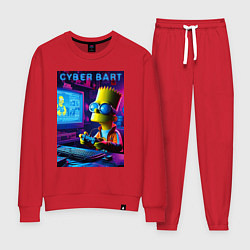 Костюм хлопковый женский Cyber Bart is an avid gamer, цвет: красный