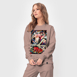 Костюм хлопковый женский Dandadan: All Persons, цвет: пыльно-розовый — фото 2