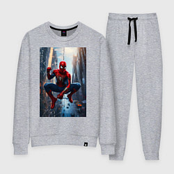 Костюм хлопковый женский Spider Man на страже справедливости, цвет: меланж