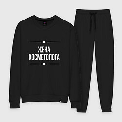 Костюм хлопковый женский Жена косметолога на темном, цвет: черный