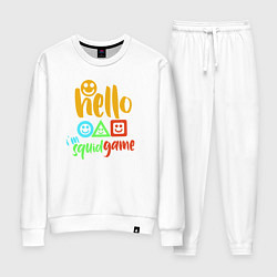 Костюм хлопковый женский Hello squid game, цвет: белый