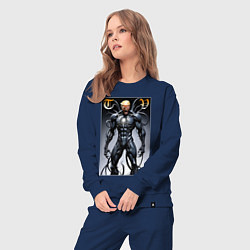 Костюм хлопковый женский Venom-Trump collaboration - ai art fantasy, цвет: тёмно-синий — фото 2