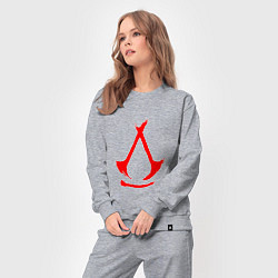 Костюм хлопковый женский Assassins creed - shadows logotype, цвет: меланж — фото 2