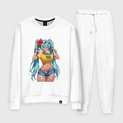 Женский костюм Miku Hatsune с цветком