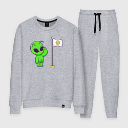 Костюм хлопковый женский Пришелец на луне, цвет: меланж